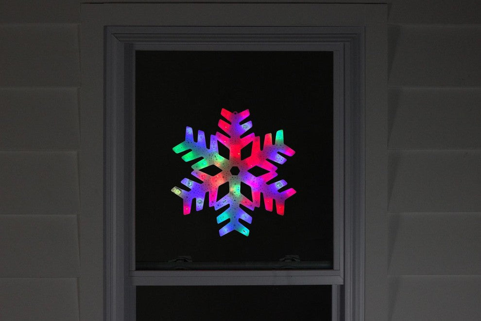 15" LED Color Changing Christmas Snowflake Window Silhouette