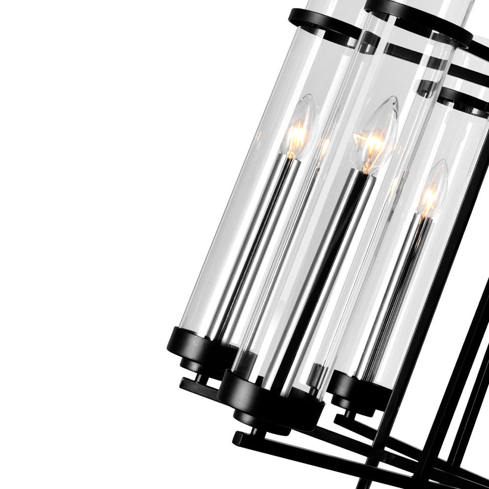 Sierra 8 Light Up Chandelier With Black Finish