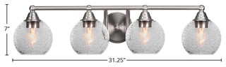 Paramount 4-Light Bath Bar, Brushed Nickel, 5.75" Smoke Bubble Glass