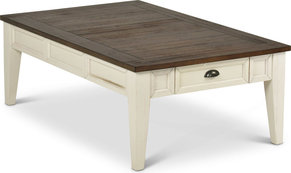 Cayla Cocktail Table Dark Oak and White