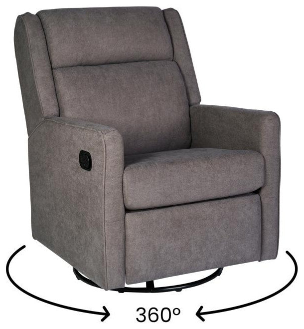 Cash Swivel Glider Rocker Recliner Chair, Dark Gray