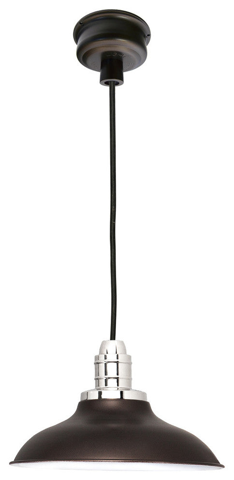 Peony LED Pendant Barn Light, Adjustable Cord, Mahogany Bronze, 10"