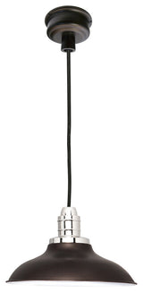 Peony LED Pendant Barn Light, Adjustable Cord, Mahogany Bronze, 10"