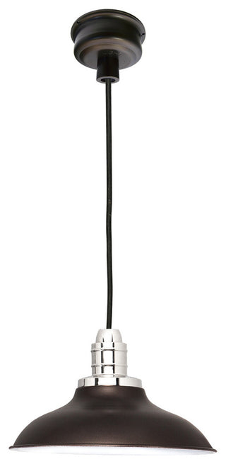 Peony LED Pendant Barn Light, Adjustable Cord, Mahogany Bronze, 10"