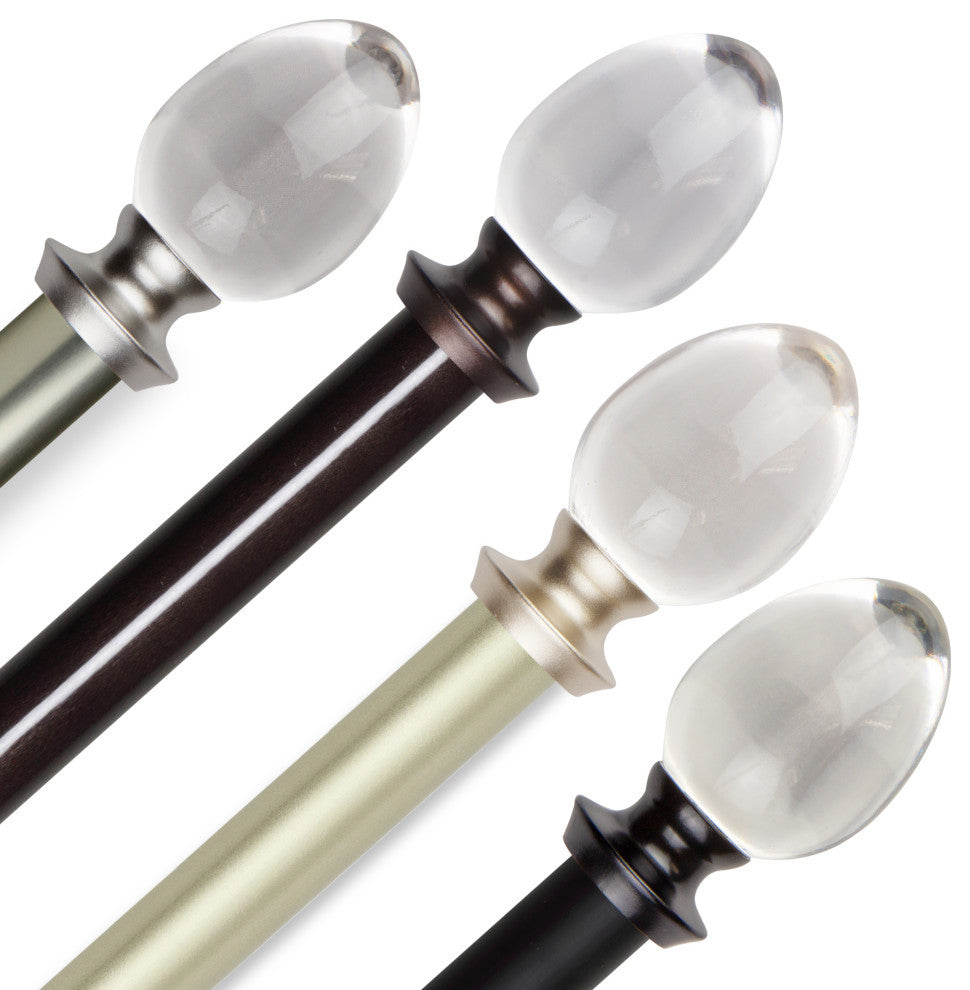 Jaya 1" Curtain Rod, Black, 66-120"