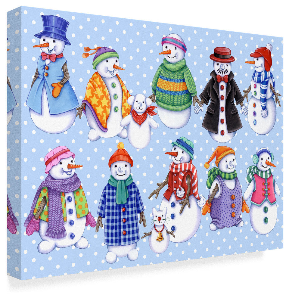 Kimura Designs 'Snowmen Pattern' Canvas Art, 19"x14"