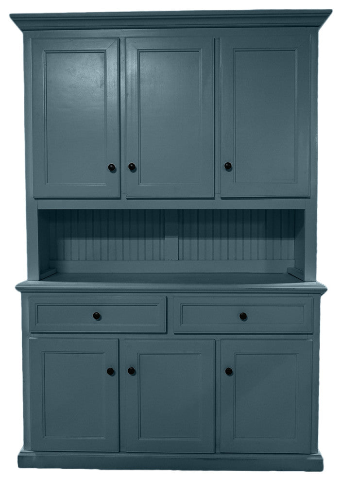 Modern Dining Hutch and Buffet, Smokey Blue