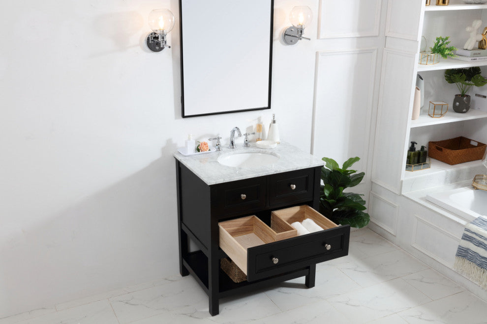 Matilda 30" Single Bathroom Vanity Set, Black