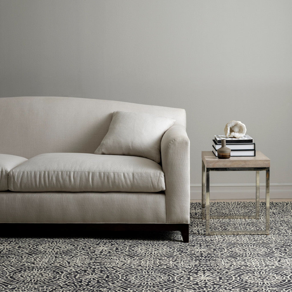 Dash & Albert Temple Charcoal Hand Micro Hooked Wool Rug, Grey, 5' x 8'
