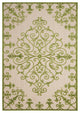 8' X 11' Green Damask Indoor Outdoor Area Rug