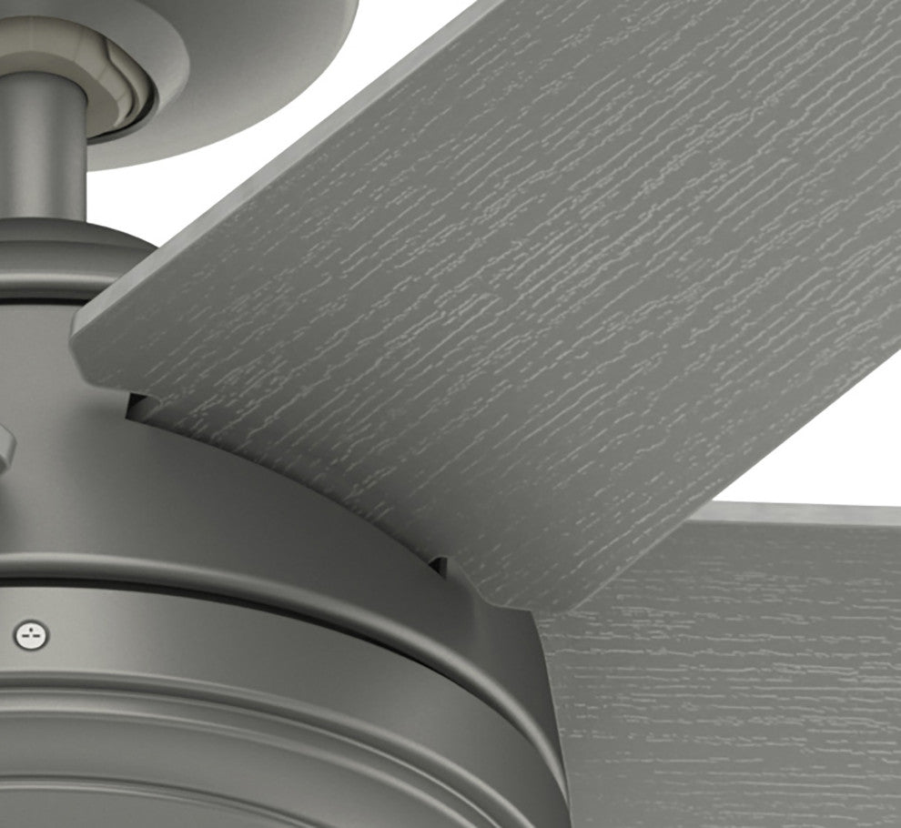 Hunter 52" Jetty WeatherMax Wet Rated Ceiling Fan and Wall Control, Matte Silver
