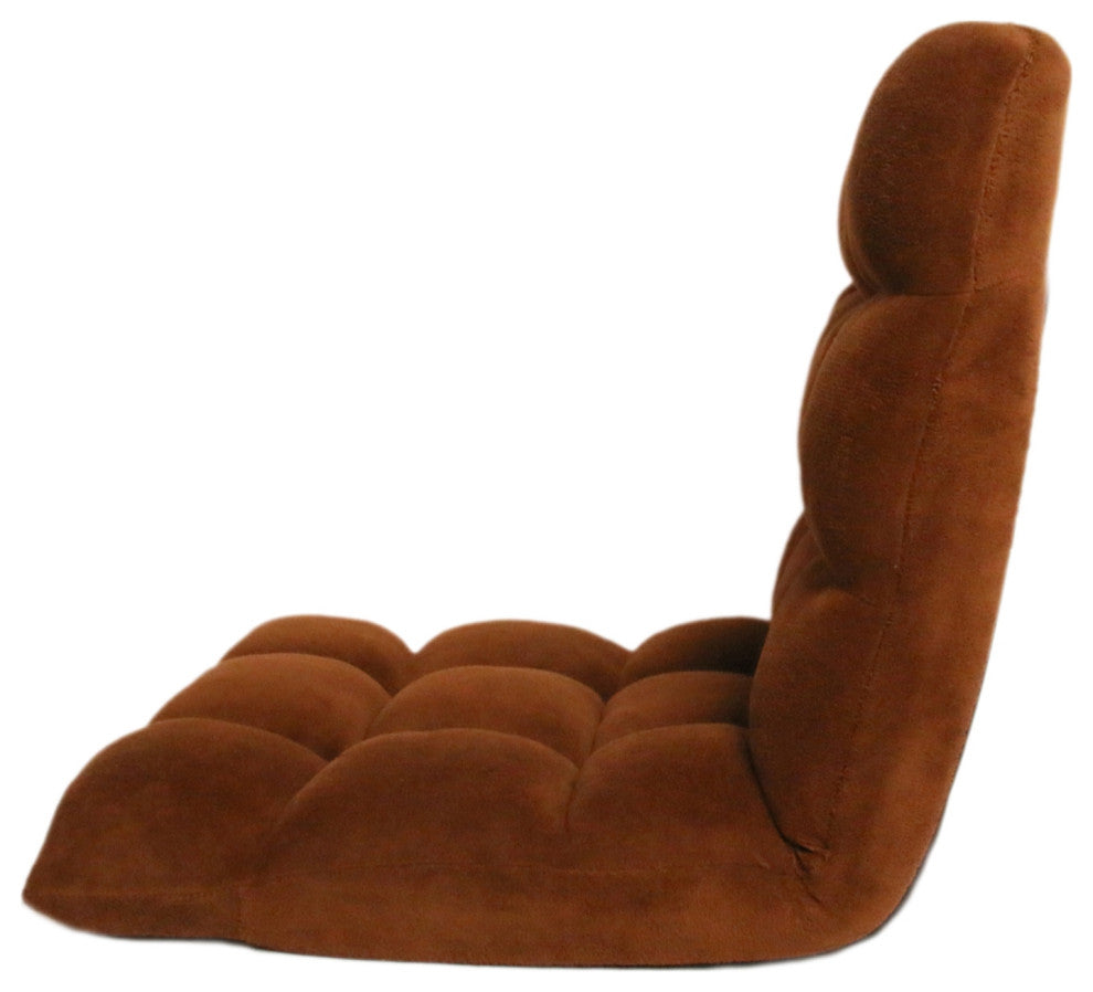 Loungie Supersoft Folding Adjustable Gaming Recliner Chair, Brown