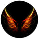 Hell Wings On Black Background, Abstract Disc Metal Wall Art, 11"