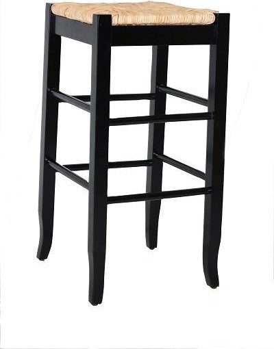 29\" Square Rush Stool, Black