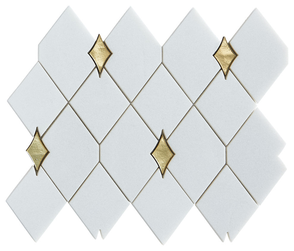 10-Pieces of Water Jet 3" x 3.5" Novelty Mosaic Wall & Floor Tile