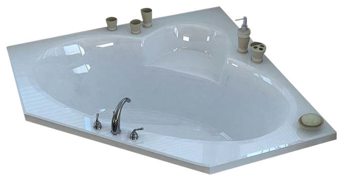 Venzi Ambra 60 x 60 Corner Soaking Bathtub with Center Drain By Atlantis