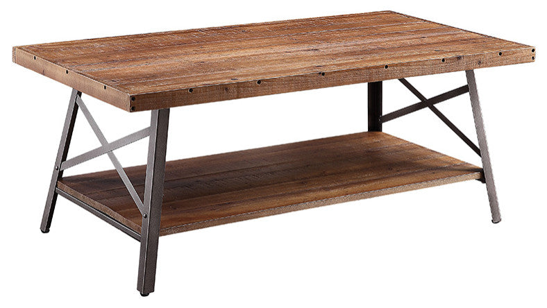 ACMEC Ikram Coffee Table, Weathered Oak and Sandy Black