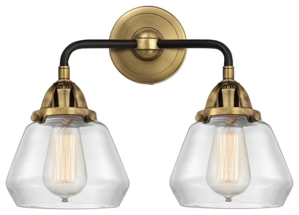 288-2W-BAB-G172 Fulton 2 Light 14.75" Bath Vanity Light, Black Antique Brass