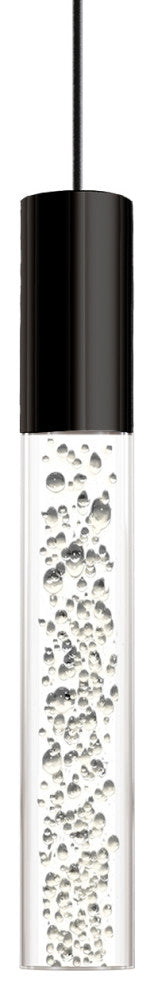 Novo Short - Bubble Diffuser - Acrylic Single Pendant - Matte Black Socket