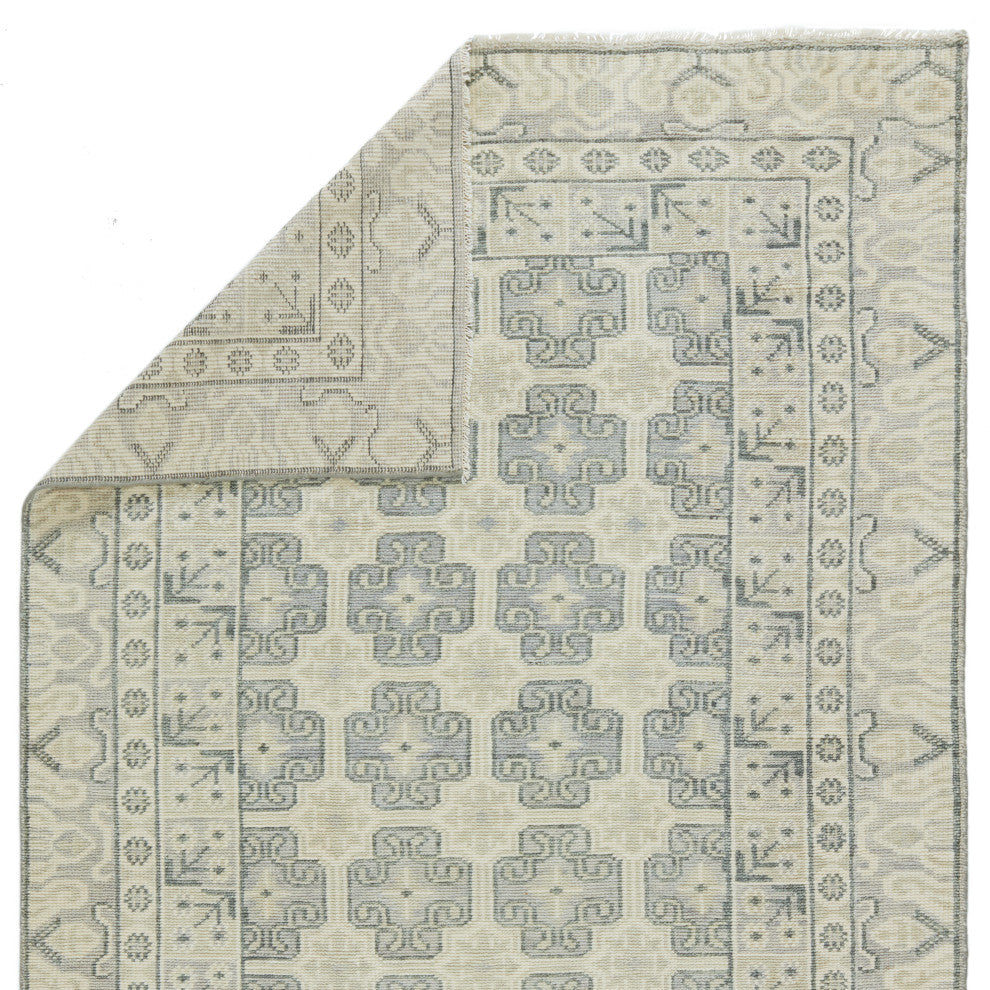 Jaipur Living Stage Knotted Border Area Rug, Ivory/Green, 8' Rnd