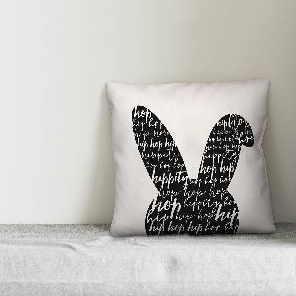 Bunny Silo with Easter Phrases 18x18 Throw Pillow Cover