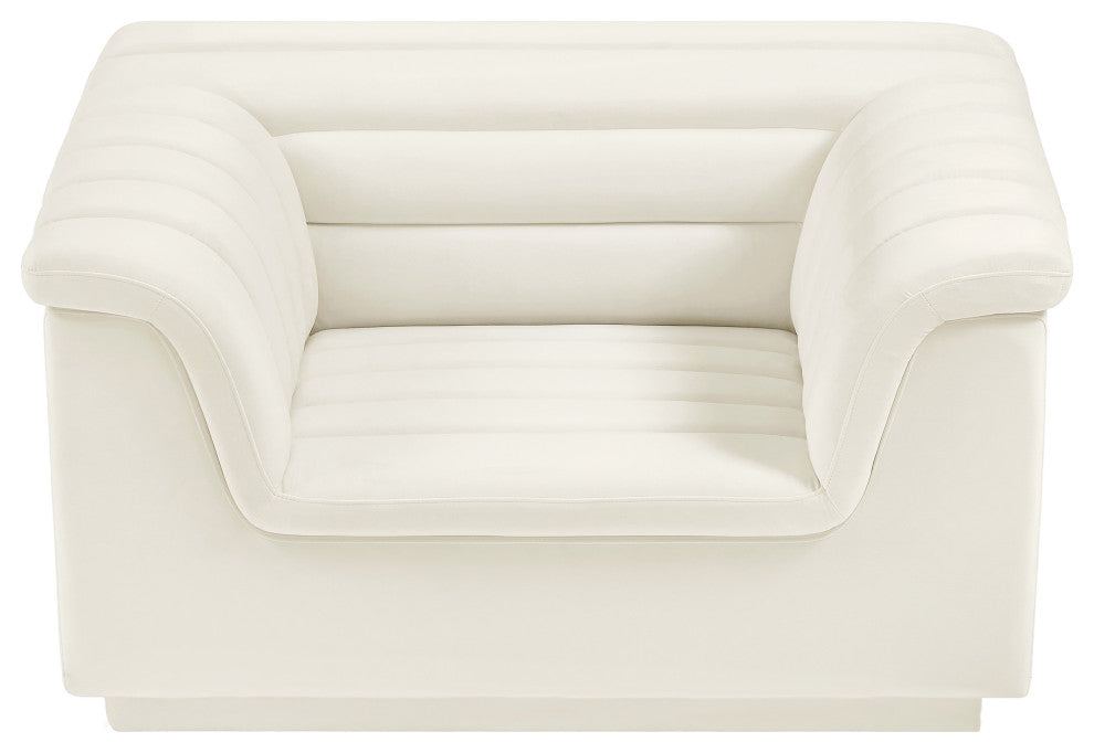 Cascade Upholstered Set, Cream, Velvet, Chair