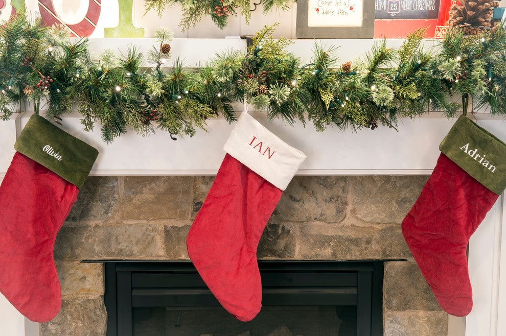 Garland and Christmas Stocking Holder for Mantle, 3-Pack, Brown