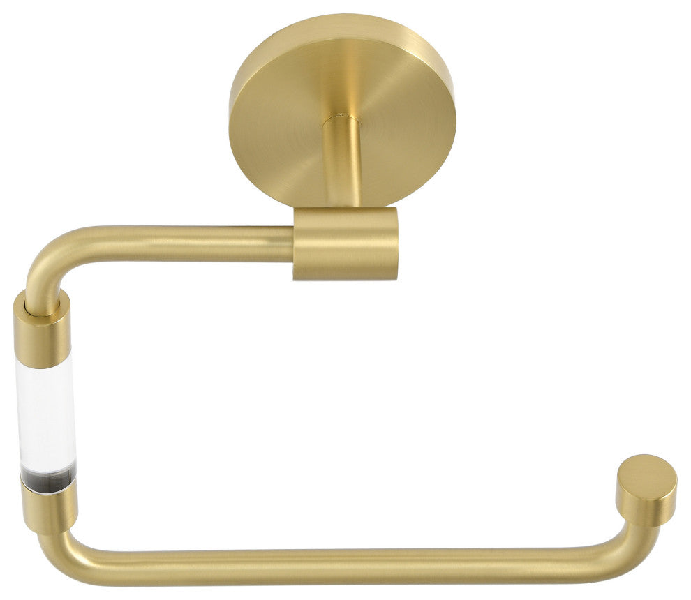 Verre Acrylic Toilet Paper Holder, Brushed Gold