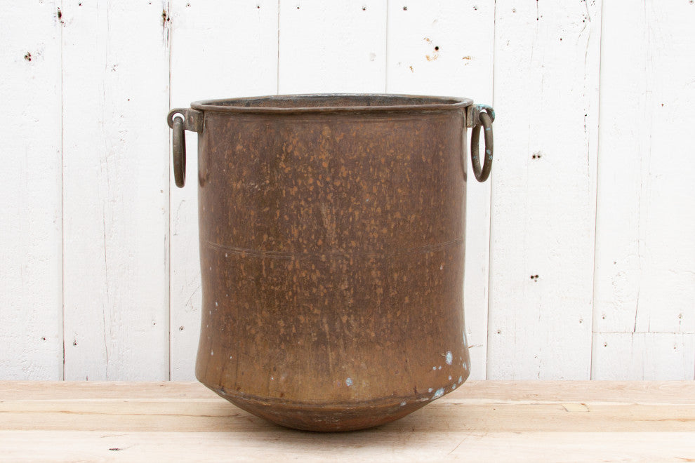 Antique Indian Hammered Copper Vessel