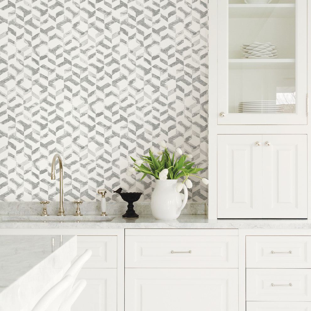 Instep Platinum Abstract Geometric Wallpaper Bolt
