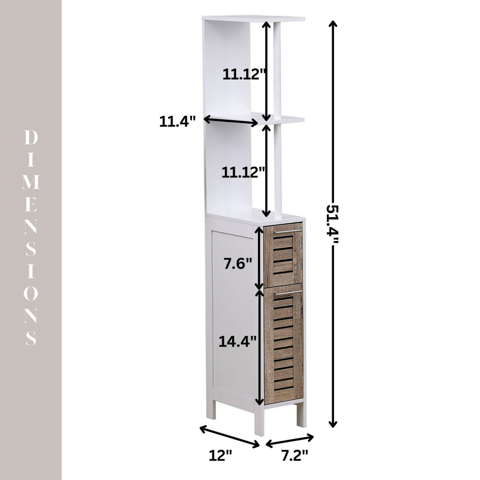 Slim Bathroom Storage Cabinet, Freestanding Organizer for Compact Spaces, Stockholm
