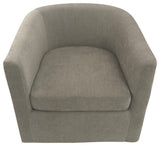 Ingran Barrel Swivel Upholstered Accent Chair, Gray