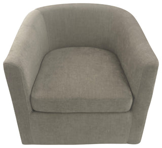 Ingran Barrel Swivel Upholstered Accent Chair, Gray