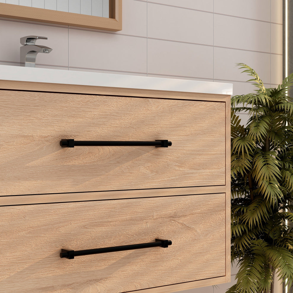 Victoria 30" Solid Wood Bath Vanity, Red Oak