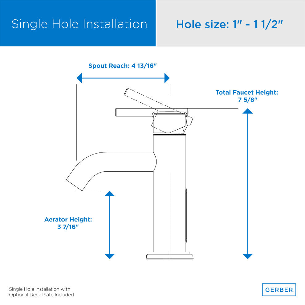 Parma 1H Bath Faucet, Metal Touch Down Drain, Deck Plate, 1.2gpm, Brushed Bronze