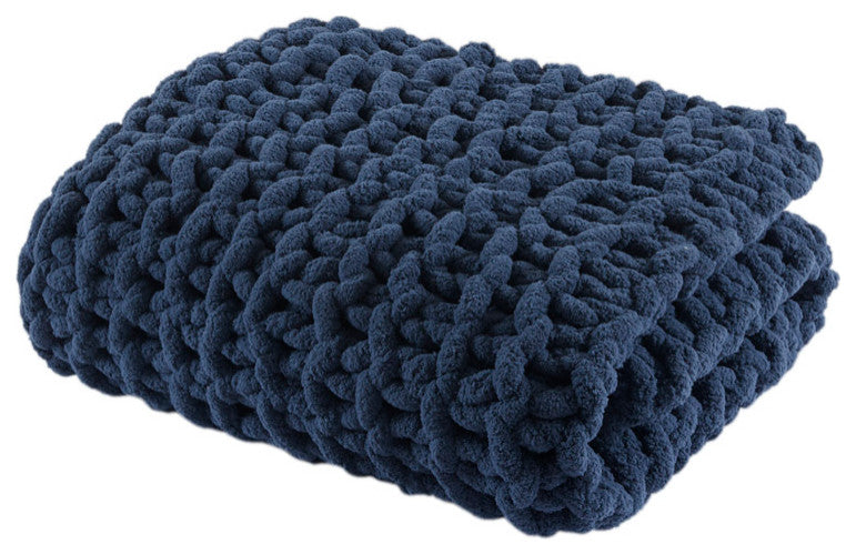 Madison Park Chenille Chunky Knit Throw