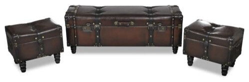 vidaXL Storage Bench Dark Brown