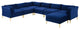 Ardent 7-Piece Performance Velvet Sectional Sofa Navy
