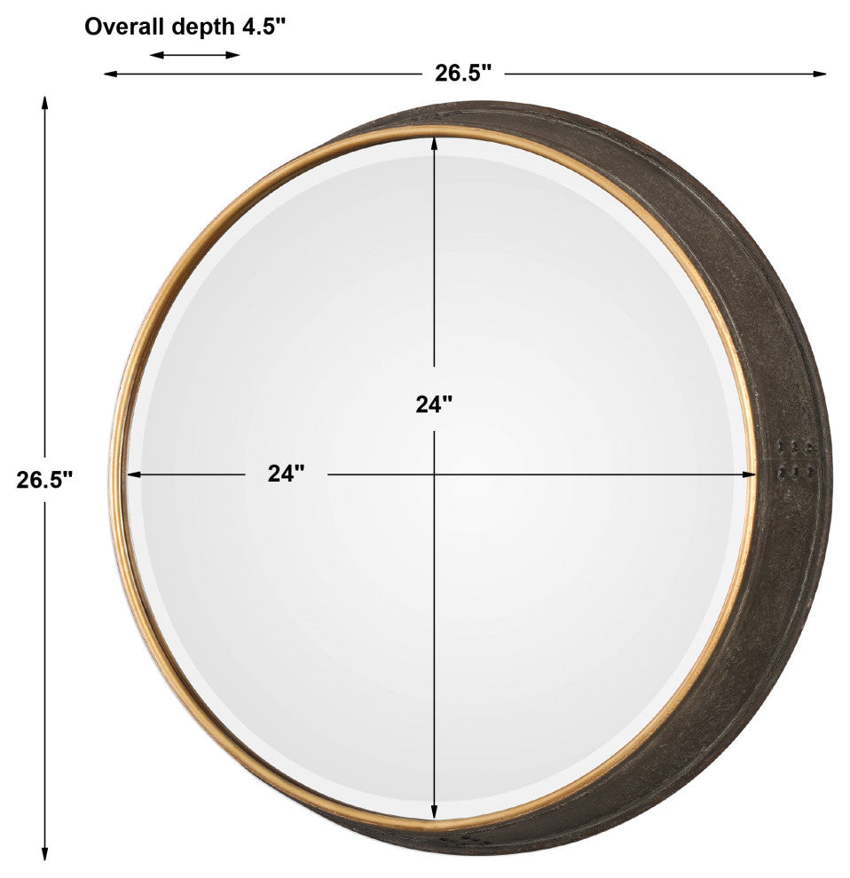 Uttermost Sturdivant Antiqued Gold Round Mirror