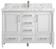 Aberdeen 48 Single Sink Bath Vanity in White 2" Carrara Marble