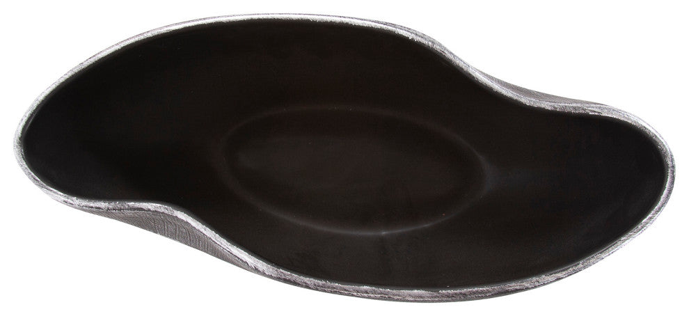Textured Black Free Formed Ceramic Bowl