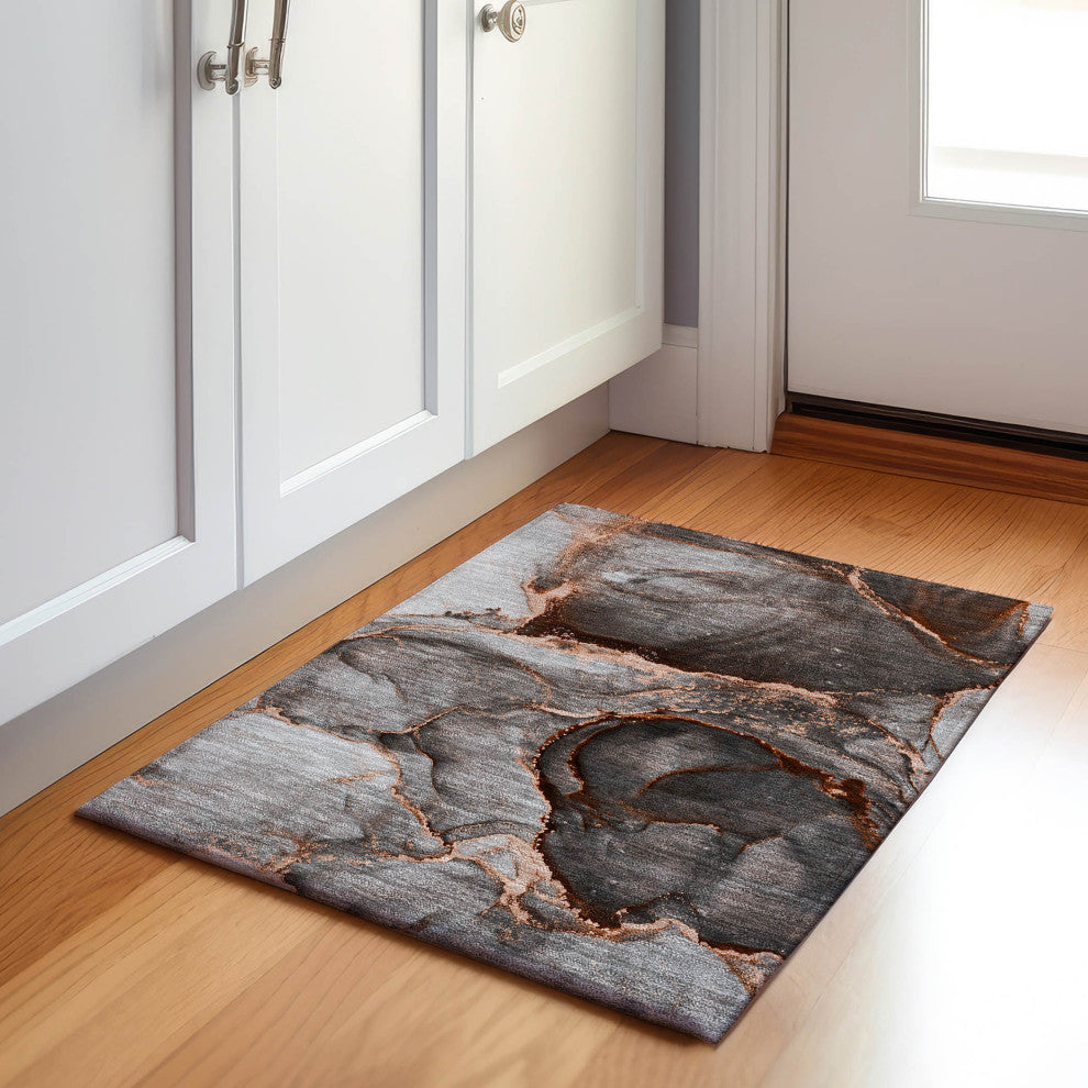 Premium Machine Washable Mayfield AMF525 Peach 1'8" x 2'6" Rug