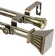 Aldo Double 13/16 inch dia. Curtain Rod, Antique Brass, 48"-84"
