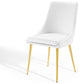 Side Dining Chair, Velvet, Metal, White, Modern, Bistro Restaurant Hospitality