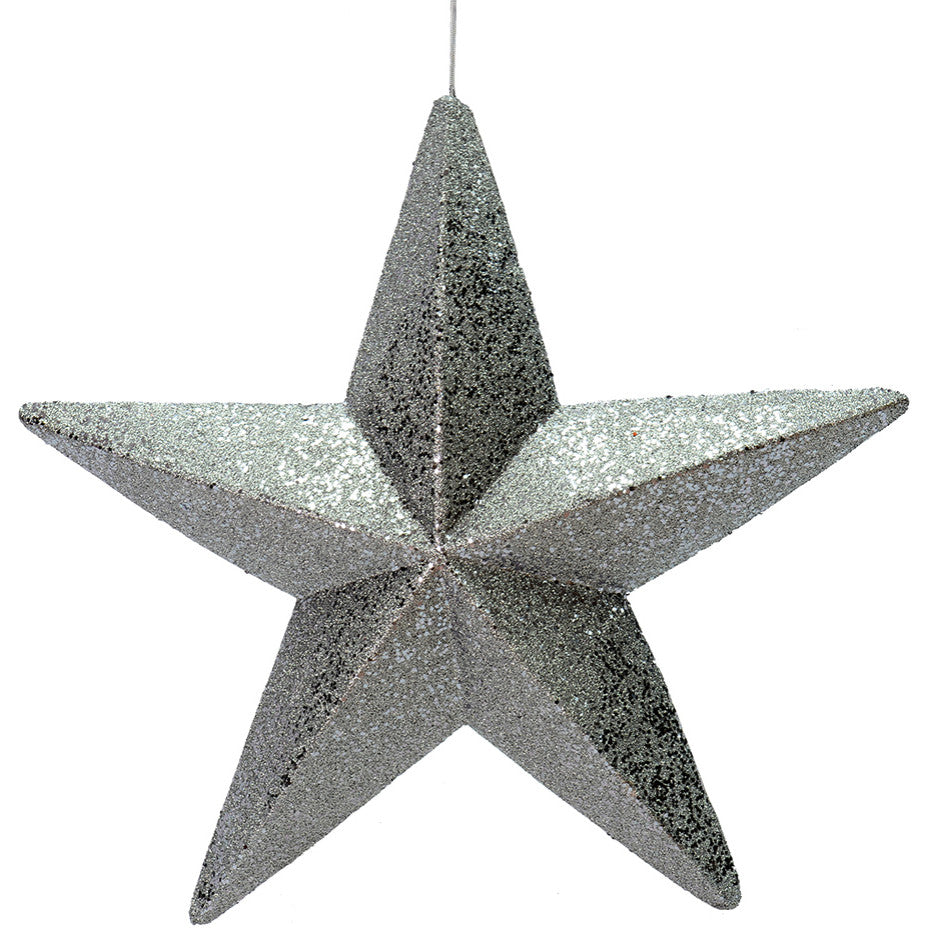Vickerman L180127 23" Pewter Glitter Star Christmas Ornament
