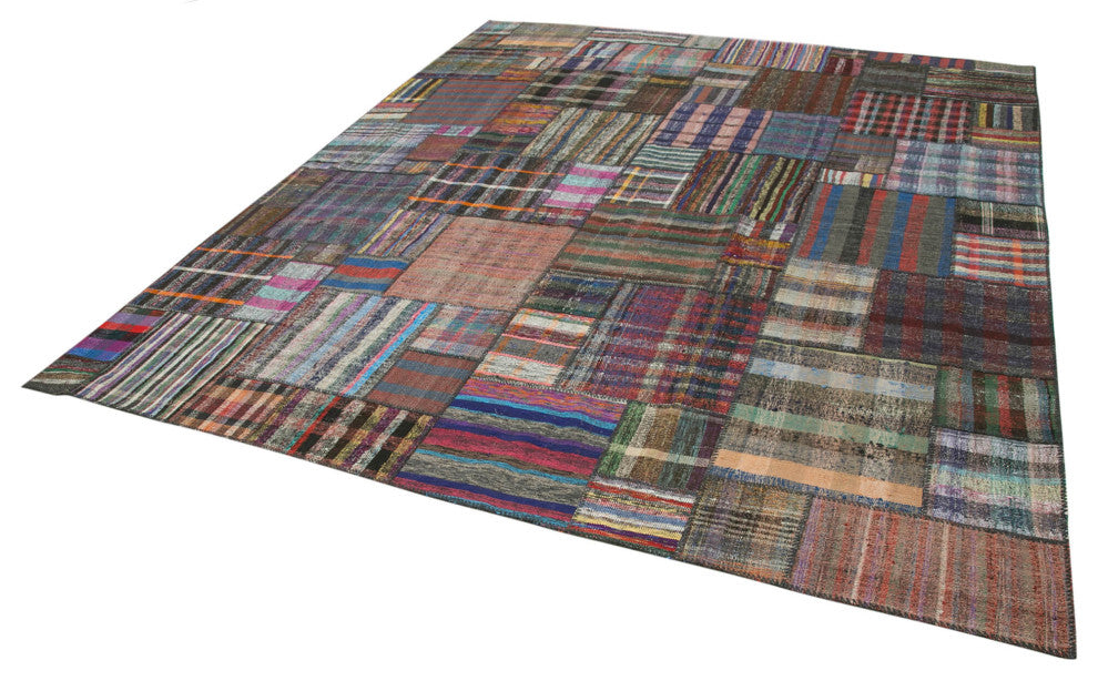Rug N Carpet - Handmade Turkish 10' 9'' x 13' 3'' Tribal Patchwork Kilim Rug