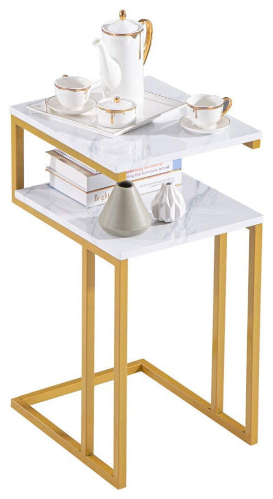 Modern Cocktail Table with Metal Frame Suitable for Home Office, Dining room