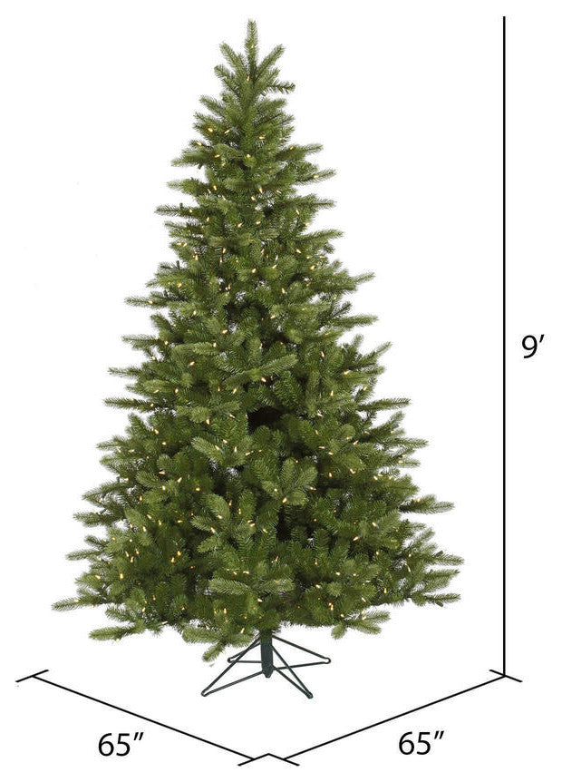 Vickerman King Spruce Artificial Christmas Tree, Warm White Led Lights, 9'