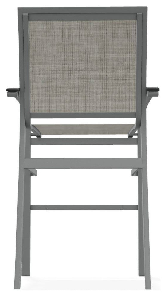 Bazza Sling Bar Height Stackable Outdoor Stool, Smoke/Graphite