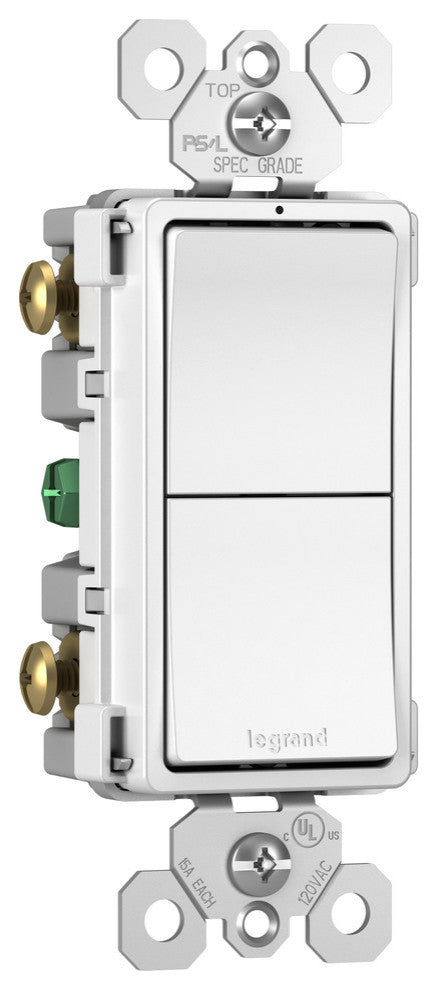 Two Single Pole Switches, White